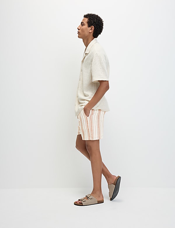 Pure Cotton Striped Shorter Shorts
