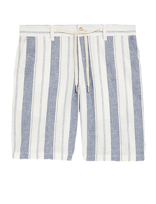 Linen Rich Striped Chino Shorts