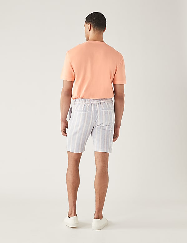 Linen Rich Half-Elasticated Waist Shorts