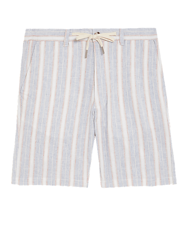 Linen Rich Half-Elasticated Waist Shorts