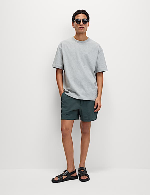 Elasticated Waist Seersucker Shorter Shorts - MV