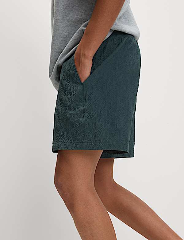 Elasticated Waist Seersucker Shorter Shorts - MV