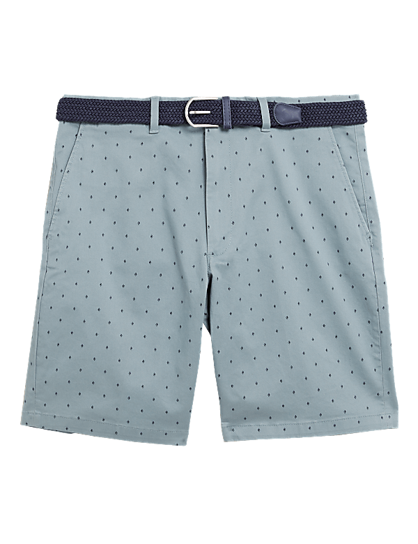 Printed Belted Shorts