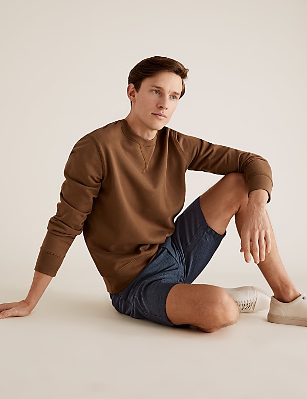 Checked Belted Linen Shorts