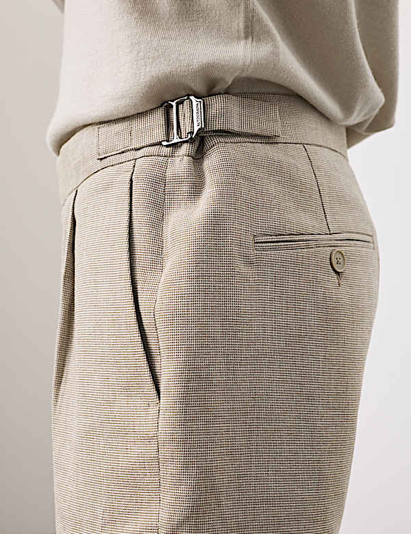 Regular Fit Textured Linen Shorts - GR