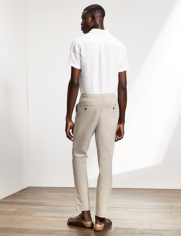 Cotton Stretch Drawstring Trousers