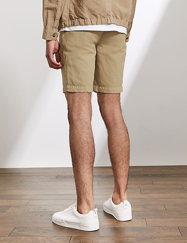 Linen And Cotton Single Pleat Shorts