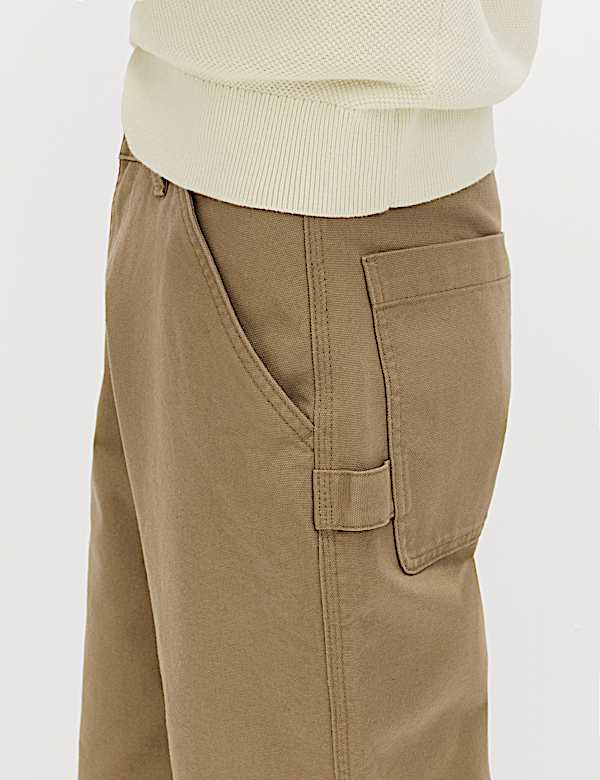 Praktische broek van zuiver katoen met losse pasvorm - NL