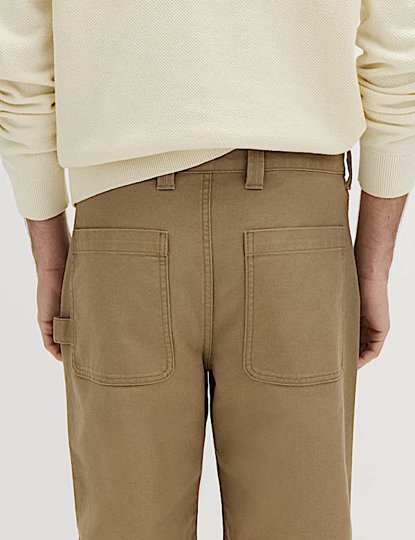 Praktische broek van zuiver katoen met losse pasvorm - NL