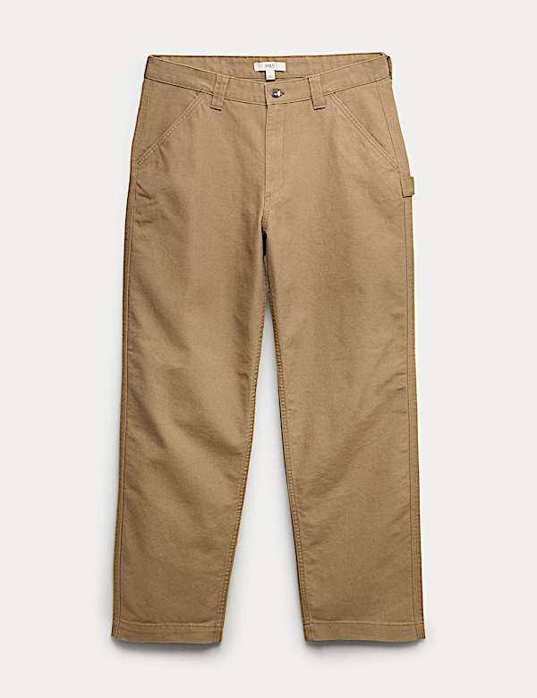 Loose Fit Pure Cotton Utility Trousers - GR