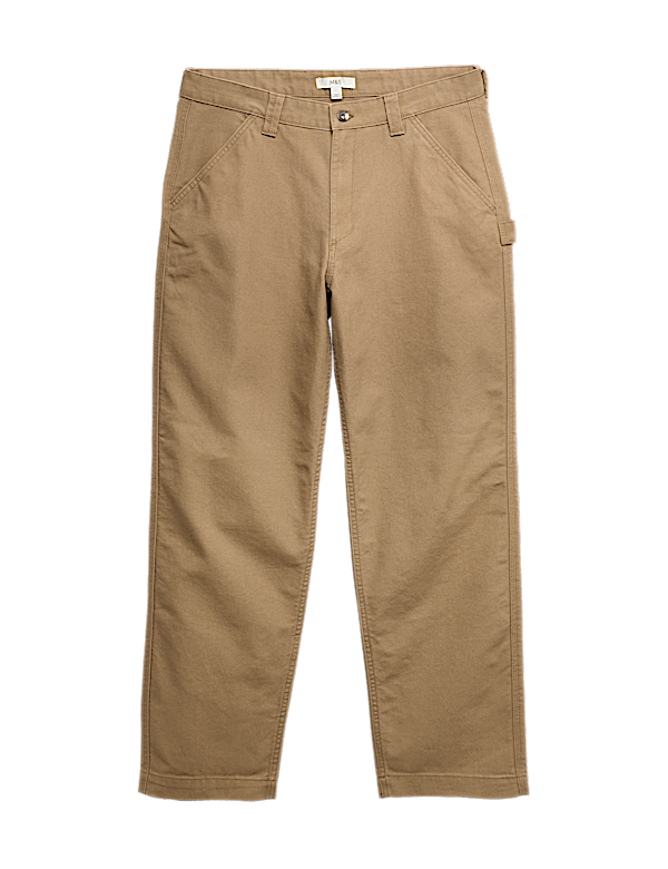 Loose Fit Pure Cotton Utility Trousers