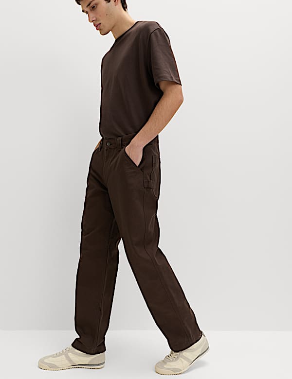 Loose Fit Pure Cotton Utility Trousers