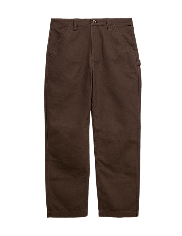 Loose Fit Pure Cotton Utility Trousers