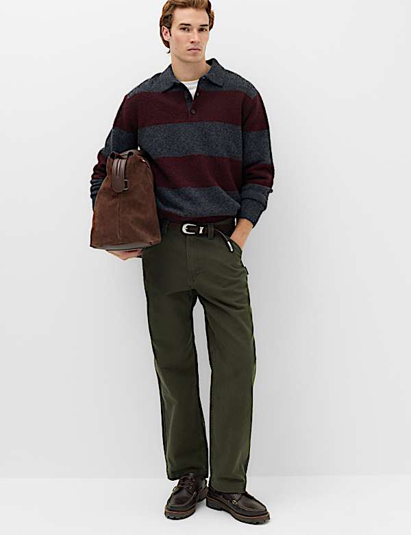 Loose Fit Pure Cotton Utility Trousers