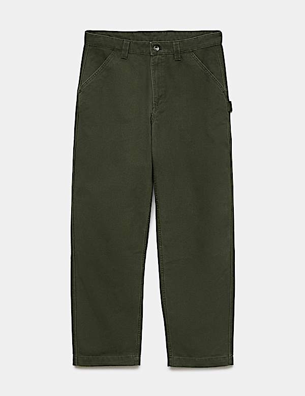 Loose Fit Pure Cotton Utility Trousers