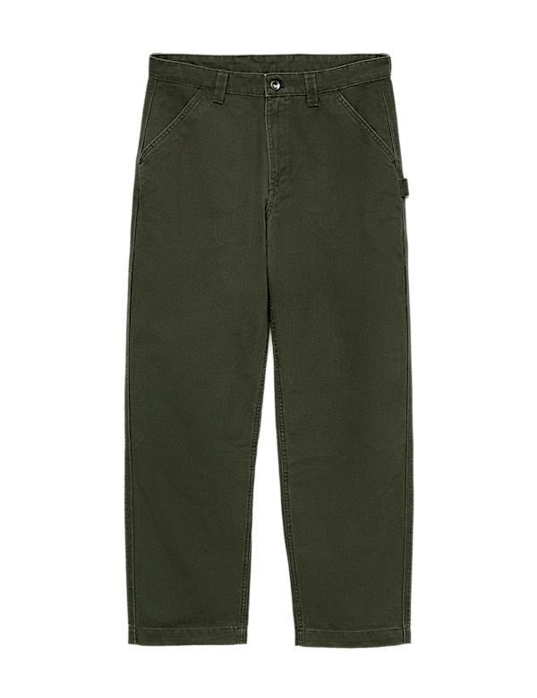 Loose Fit Pure Cotton Utility Trousers