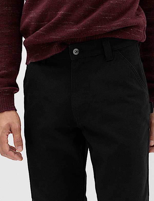 Loose Fit Pure Cotton Utility Trousers