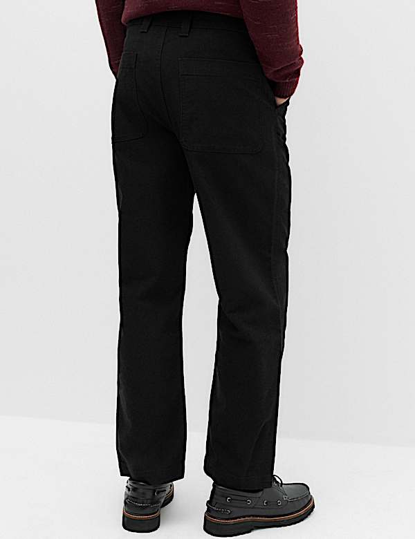 Loose Fit Pure Cotton Utility Trousers