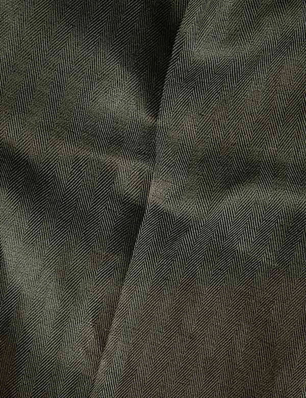 Tapered Fit Linen Blend Trousers - FR