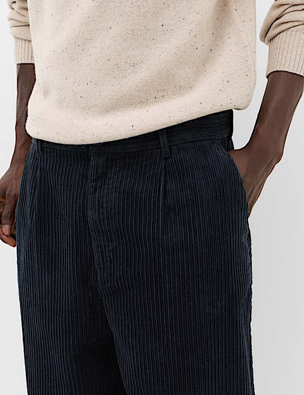 Barrel Fit Corduroy Trousers - CH