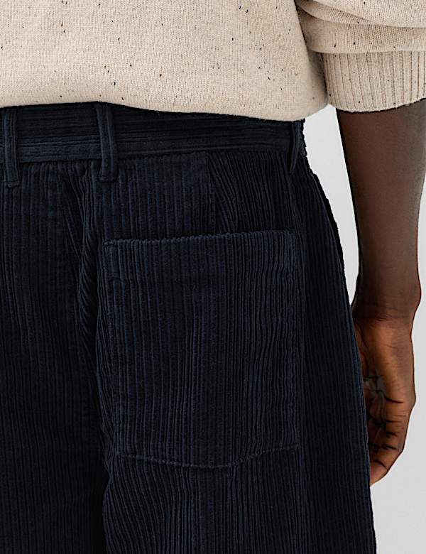 Barrel Fit Corduroy Trousers - CH