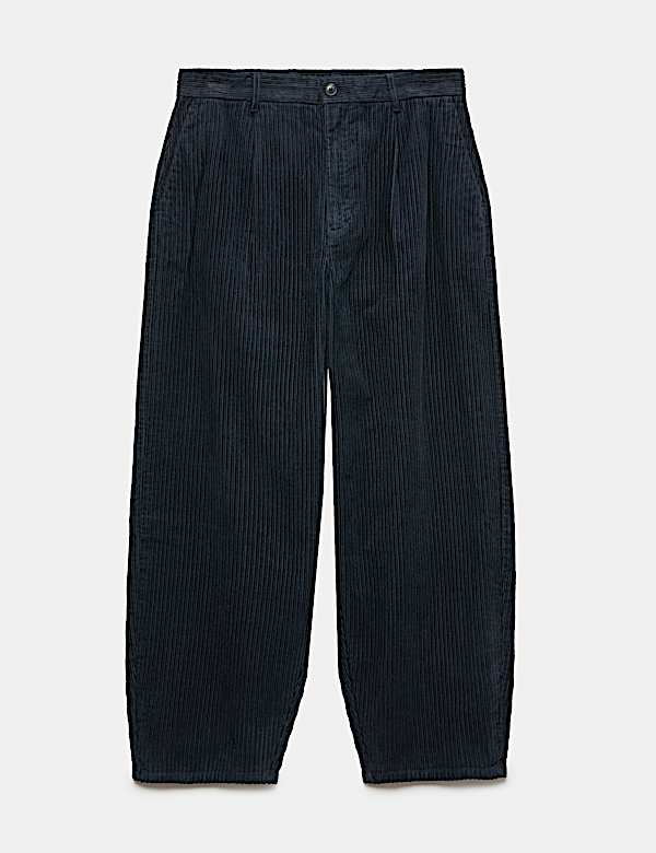 Barrel Fit Corduroy Trousers - CH