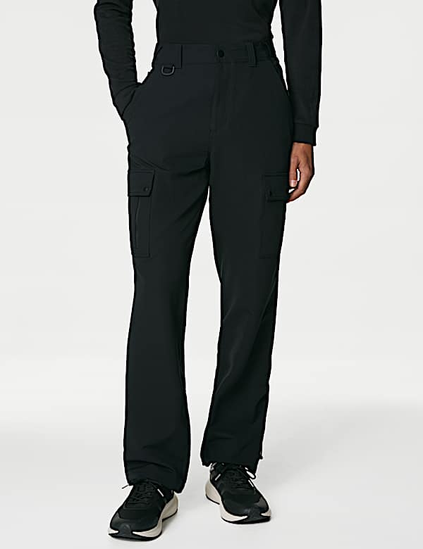 Pantalon thermique de randonnee coupe droite BLACK Pantalons M S CH