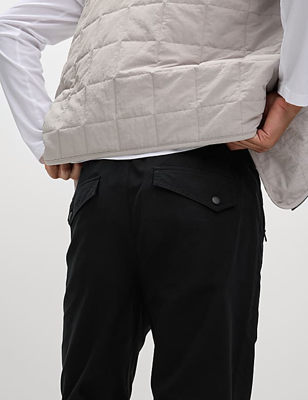 Slim Fit Textured Cuffed Trousers - GR