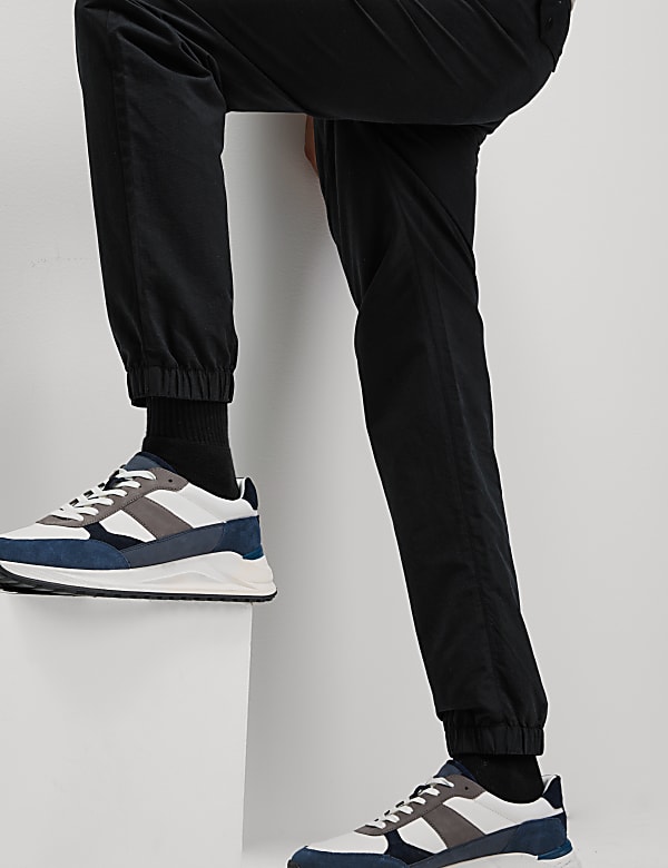 Slim Fit Textured Cuffed Trousers - GR