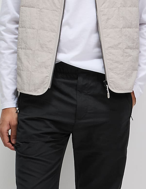 Slim Fit Textured Cuffed Trousers - GR