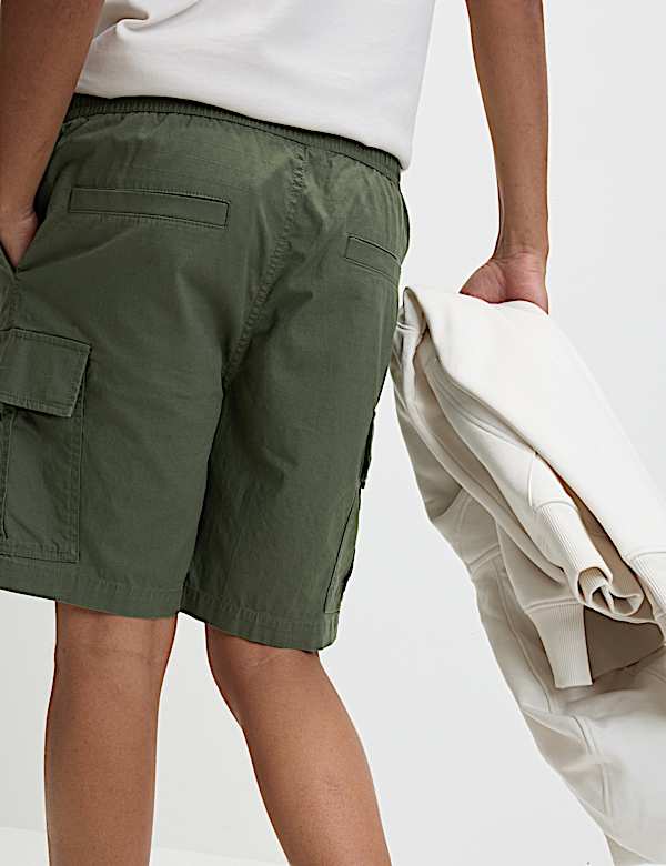 Elasticated Waist Ripstop Cargo Shorts - GR