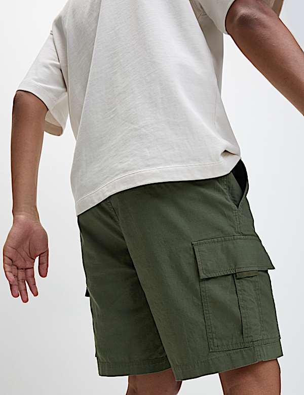 Elasticated Waist Ripstop Cargo Shorts - GR