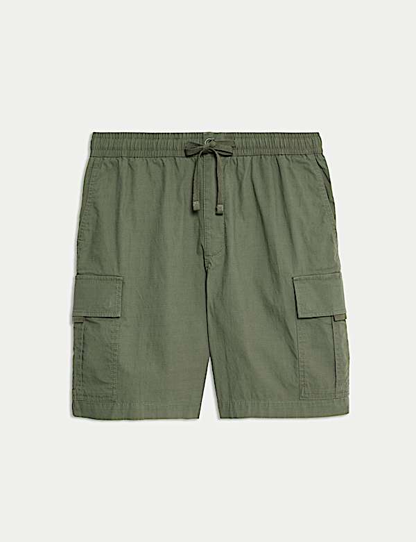 Elasticated Waist Ripstop Cargo Shorts - GR