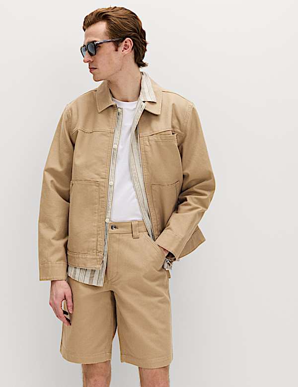 Loose Fit Pure Cotton Utility Shorts - LU