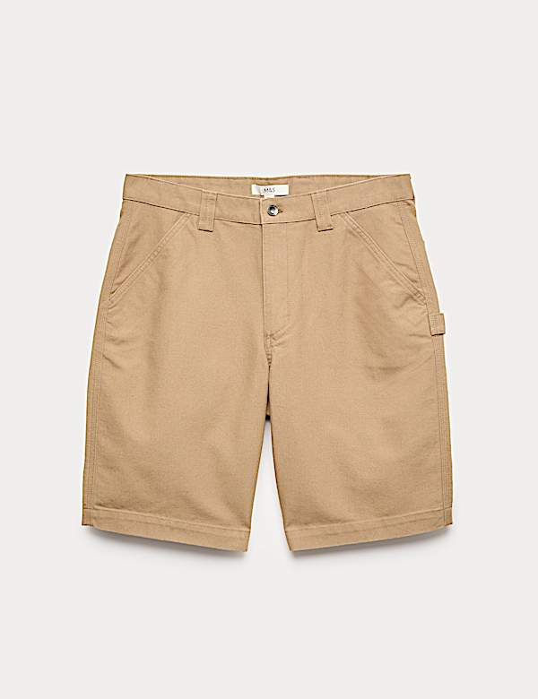 Loose Fit Pure Cotton Utility Shorts - LU