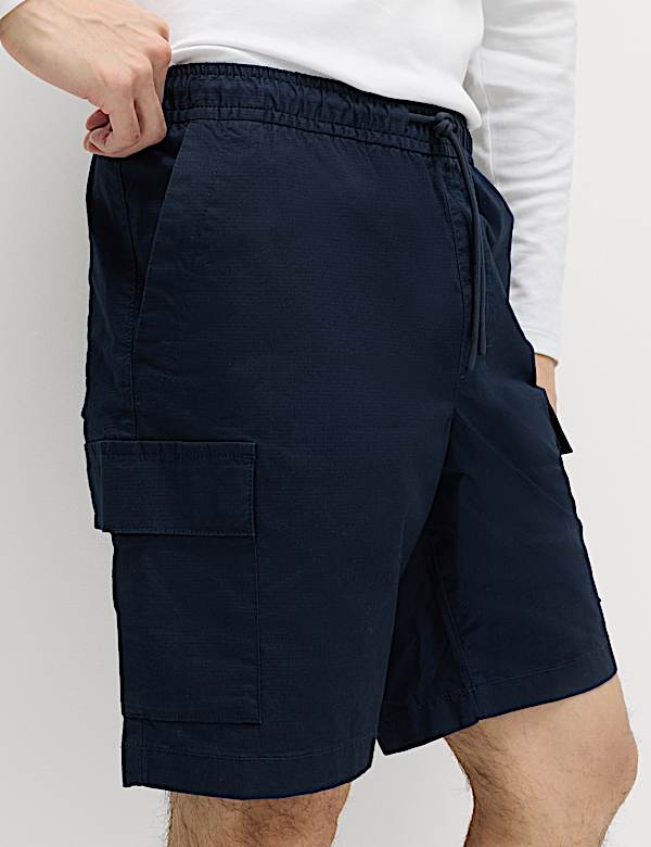Elasticated Waist Ripstop Cargo Shorts - FR