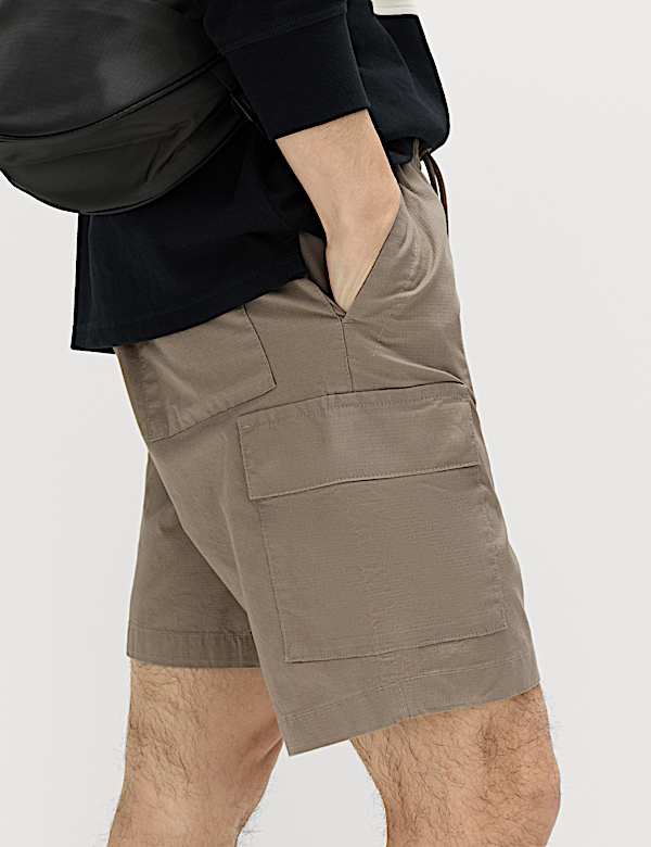 Elasticated Waist Ripstop Cargo Shorts