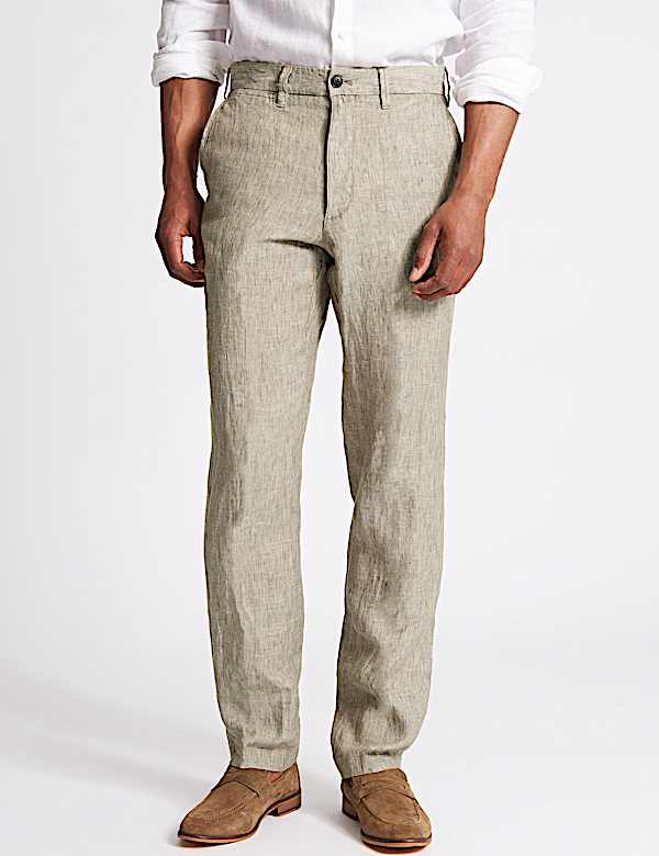 Tailored Fit Pure Linen Trousers