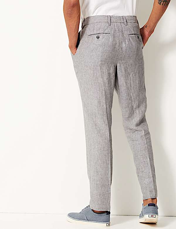 Tailored Fit Pure Linen Trousers