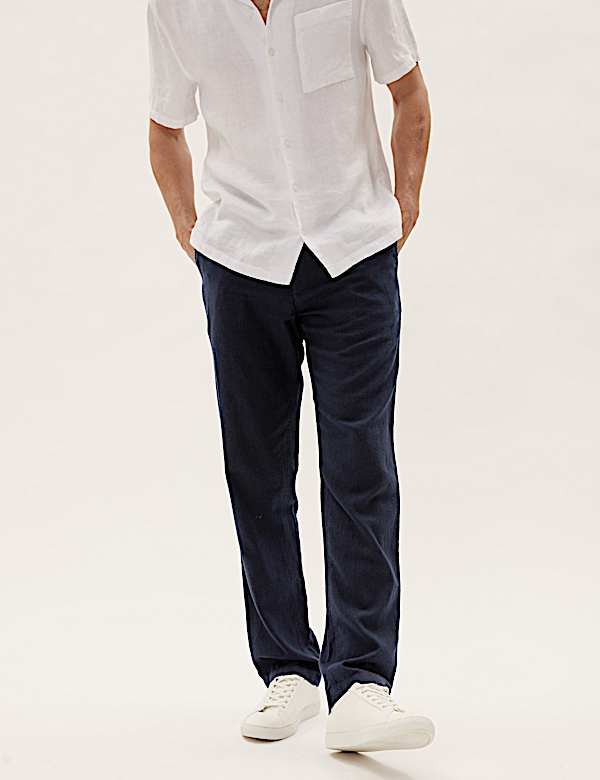 Regular Fit Linen Trousers