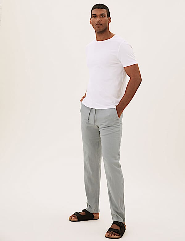 Regular Fit Linen Trousers