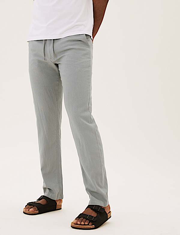 Regular Fit Linen Trousers