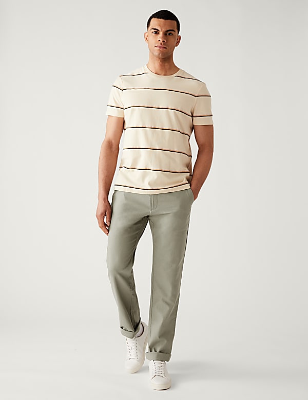 Linen Mix Plain Regular Fit Trousers