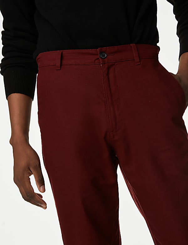 Linen Mix Plain Regular Fit Trousers
