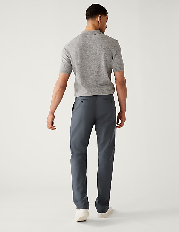 Linen Mix Plain Regular Fit Trousers
