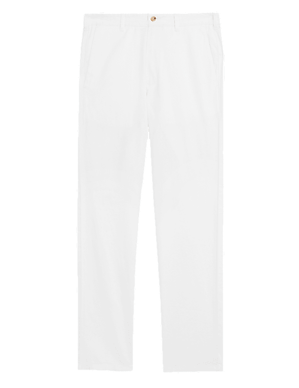 Linen Mix Plain Regular Fit Trousers