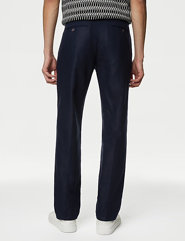 Pantalones de corte est&aacute;ndar con mezcla de lino - ES