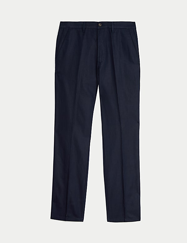 Pantalones de corte est&aacute;ndar con mezcla de lino - ES