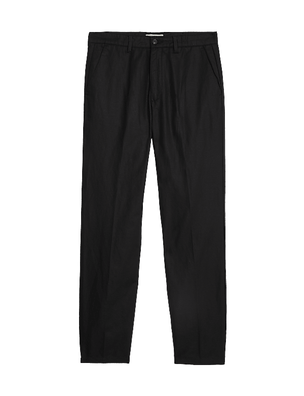 Regular Fit Linen Blend Trousers