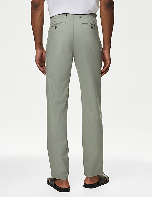 Regular Fit Linen Blend Stretch Chinos